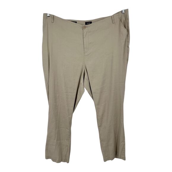 NYDJ pants beige linen Marilyn stretch linen trousers size 22W - Picture 1 of 8